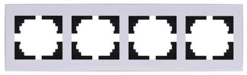 Рамка горизонтальная Lezard Rain 4-м. белый фото Рамка горизонтальная Lezard Rain 4-м. белый картинка